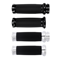Puños de Acelerador Electrónicos de 25 mm (1 pulgada) de Aluminio y Goma para Harley Touring CVO Street Glide Softail Fat Boy 1996 en Adelante