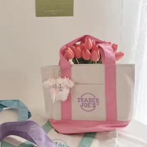 2025 Custom Embroidery Logo <strong>Small</strong> Mini Mint Blue Pink Candy Color Gift Cotton <strong>Canvas</strong> Shopping Tote <strong>Bag</strong> - Product Image 2