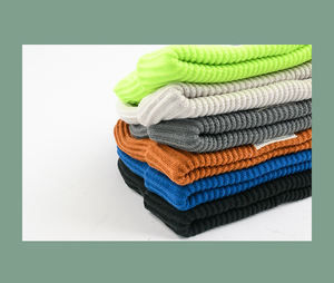 Gorro de punto de invierno de alta calidad acrílico 100% Unisex, gorro tejido con logotipo personalizado con imagen de estilo de diseñador, Color caramelo - Product Image 6