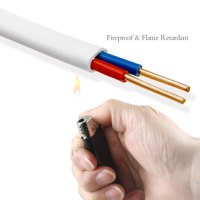 Kico Zweikern-Bvvb-Flachkabel 2*2,5mm PVC-Isoliertes Kupfer-Aluminium-Litzenkabel Flexibel 300/500V Hochresistentes Elektrokabel