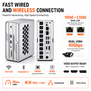 AI Max+ 395 มินิพีซี คอมพิวเตอร์ AI พร้อม Radeon 8060S, 128GB LPDDR5X, USB4, พอร์ต LAN คู่ สำหรับผู้ซื้อเวิร์กสเตชันและสำนักงาน Mq90 High-Pe - Product Image 4