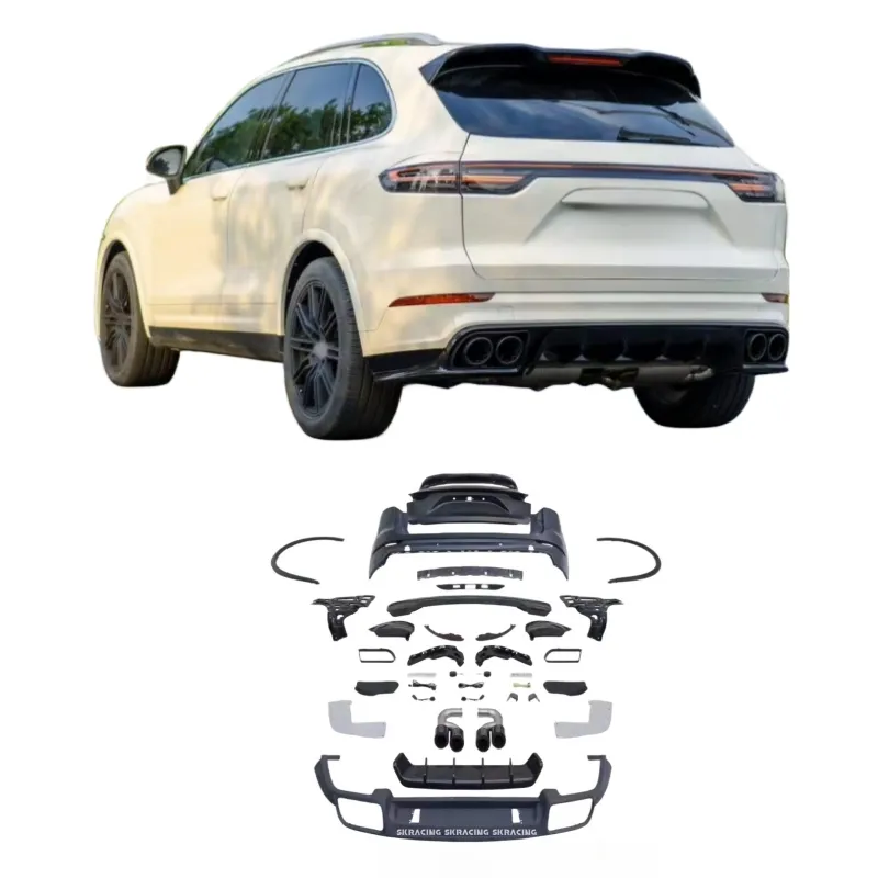 Xe bumpers phía sau khuếch tán đèn hậu cổng thẳng thông qua nâng cấp 9y0 2018 + body Kit đối với Porsche Cayenne 958 958.1 958.2