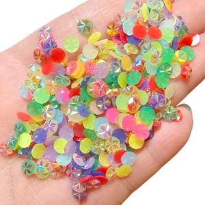 Strass <span class=keywords><strong>en</strong></span> résine AB effet gelée flocon de neige ronds 4mm 5mm 6mm, à dos plat, <span class=keywords><strong>en</strong></span> vrac, pour nail art, pierres décoratives et accessoires de bricolage - Product Image 1