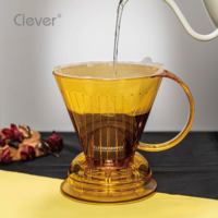 Clever Dripper – Infuseur à café portable et écologique en Tritan Eastman, jaune translucide, forme trapézoïdale, pour le camping et les activités de plein air