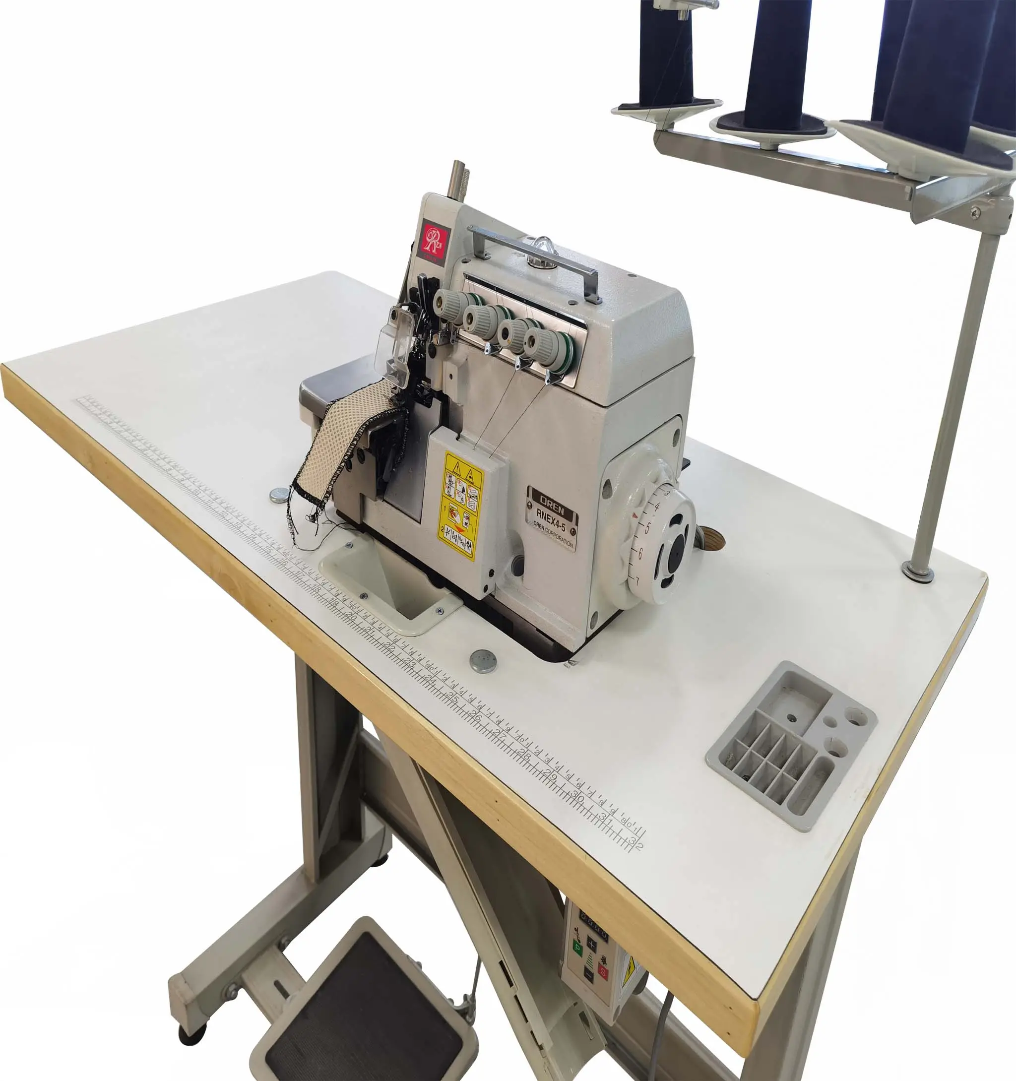 OREN-máquina de coser de dos agujas y cinco Bordes de hilo, jeans, máquina de coser de camisetas, RNEX4-5
