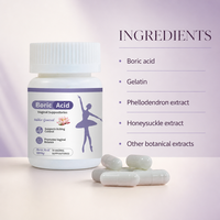Capsules d'acide borique, formule pure, complément d'hygiène intime pour femmes, pour un soutien quotidien au bien-être, produit de soin doux pour femmes