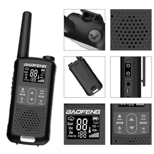 <span class=keywords><strong>Walkie</strong></span> <span class=keywords><strong>Talkie</strong></span> Bidireccional <span class=keywords><strong>PMR446</strong></span> sin Licencia para Adultos Mini BF-T22 con Potencia de 2W, 22 Canales y Alcance de 2-5km para Comunicación - Product Image 4