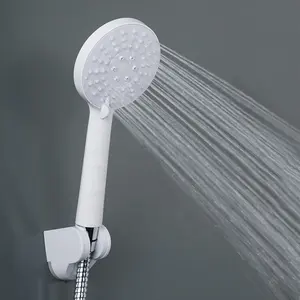 SS3109 Low Price Water Jet 3 Spray Shower Head, White Plastic Hand Held Shower with Shower Holder and 1.5m Hose