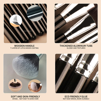 HMU Fournisseur de Maquillage Lot de 40 Pinceaux de Haute Qualité Végans Sans Cruauté Personnalisation Logo Étiquette Privée Professionnels Pinceaux de Maquillage de Luxe