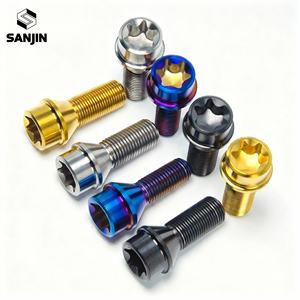 สลักเกลียวล้อหัวแบนโลหะผสม<span class=keywords><strong>ไท</strong></span>เทเนียมสำหรับดัดแปลงรถยนต์ น้ำหนักเบา ผ่านกระบวนการอโนไดซ์ คลาส 10 <span class=keywords><strong>M12</strong></span>/M14X28 P1.25/P1.5มม. - Product Image 2