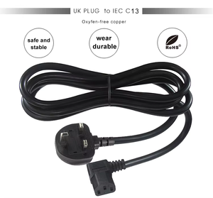 Professional Uk 3 Pin Plug to Iec C13 <b>Power</b> Cord With H05vv-F 0.75mm/3C <b>Power</b> <b>Cable</b> for PC Computer Kettle BS 13A 1.8m - Product Image 2