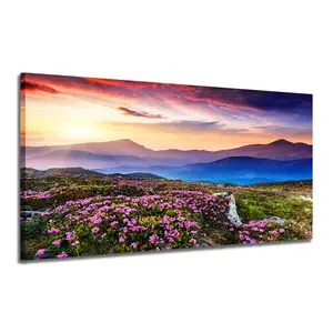 Original Modern Art Scenery Picture Beautiful Flower Natural Mountain Prints on Canvas Oil OEM&ODM Printing Painting