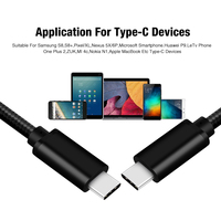 Cable de Datos PD de 60 W, USB 3.0, USB C a USB C, Carga Rápida con Cable Trenzado de Nailon Tipo C, Cable USB de Carga Rápida Tipo C
