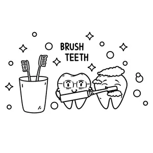 סיטונאי מותאם אישית חמוד קריקטורה שיניים בית חולים מברשת שיניים אמבטיה דקורטיבי חלון קיר מדבקה לילדים