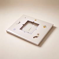 Boîte cadeau rigide de luxe personnalisée de style enveloppe avec fenêtre en PVC, boîte d'emballage en carton pour ensemble cadeau de bougies, de parfums et de cosmétiques