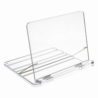 Support d'affichage multifonctionnel en acrylique transparent à bords dorés pour Coran et livres, idéal pour les fêtes