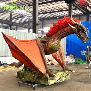 Drago di fuoco Animatronic volante modello di Drago volante per bambini a gettoni Western Dragon parco a tema Halloween mostre di giochi all'aperto - Product Image 4