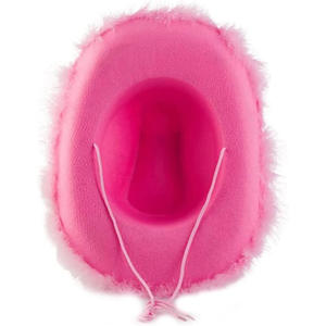 คอสเพลย์<span class=keywords><strong>หมวก</strong></span>คาวบอยมีปีกสีชมพูมีขนปุย<span class=keywords><strong>หมวก</strong></span>คาวบอยมีสายดึงคอ - Product Image 4