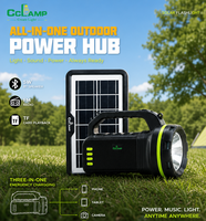 Lampe torche solaire rechargeable 6000 mAh avec haut-parleur Bluetooth et panneau solaire 6 V 3,8 W, idéale pour le camping et les situations d'urgence