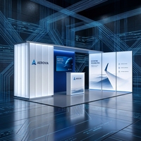 Kit d'affichage pour stand d'exposition 3x6m avec éclairage LED SEG et cadre en aluminium