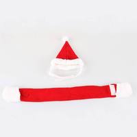 Ensemble chapeau et écharpe de Noël QbellPet pour chien, accessoires élégants pour animaux de compagnie sur le thème de Noël rouge pour chiens et chats