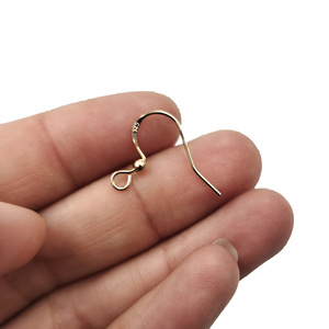Crochets d'oreille plats en cuivre plaqué or 925 de 16 mm et 18 mm, style coréen KC, pour la fabrication de bijoux DIY - Product Image 2