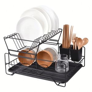 2 Tier <b>Dish</b> Drying <b>Rack</b> Roll up <b>Dish</b> Drying <b>Rack</b> Over the Sink Kitchen Storage <b>Rack</b> Shelf Holder - Product Image 1
