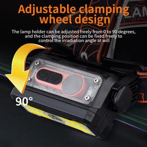 Lampe frontale LED T147 1200mAh rechargeable, réglable, résistante à l'eau, pour course en extérieur, lumière rouge et bleue, affichage COB - Product Image 4