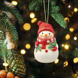 Nuevo Producto Navideño, Adorno para Árbol de Navidad, Colgante Acrílico Plano con Diseño de Muñeco de Nieve, Ambiente Festivo - Product Image 6