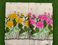Tissu en coton Koraa durable, écologique, résistant au rétrécissement, broderie lourde à points de chaînette multi-fils, textile respirant tissé à la main