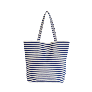 Sacs fourre-tout en toile de coton robuste, couleurs assorties personnalisées, avec bretelles et fermeture éclair supérieure, pour la plage - Product Image 1