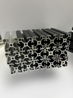 Profilé d'extrusion en aluminium série 4040 4080 6000, cadre à rainure en T 40x40, extrusion personnalisée noire industrielle, pliage et découpe sans frais
