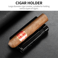 Briquet cigare de luxe à double jet flamme logo personnalisé vente en gros allume-cigare torche butane et coupe-cigare