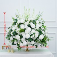 Prix d'usine, vente en gros personnalisée, décoration florale artificielle en soie, 90 cm, magnifique boule de fleurs artificielle blanche de grande taille