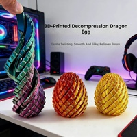 Jouet œuf de dragon imprimé en 3D de 5,7 cm, œuf de dragon en cristal coloré, boule sensorielle à déformation par torsion, jouet anti-stress, jouet à roulement fluide