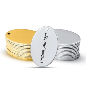 Breloques ovales en acier inoxydable gravées sur mesure avec texte et logo, pendentifs personnalisés pour la fabrication de bijoux et bracelets DIY - Product Image 2