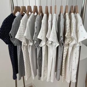 T-shirt d'été pour femme à manches courtes, imprimé, en pur coton, coupe ajustée, haut de pyjama tendance, vente chaude - Product Image 6