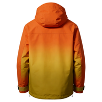 Veste de ski imperméable unisexe AQTQ à dégradé orange et jaune, à capuche, coupe-vent, pour le snowboard et les sports de plein air