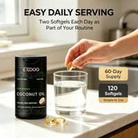 Gélules d'huile de coco extra vierge OEM 3000mg pressée à froid non raffinée avec 65% de MCT pour régime cétogène et gestion du poids