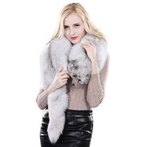 <span class=keywords><strong>Sciarpa</strong></span> e Mantella Invernale in Pelliccia di Volpe Rossa Intera, Scialle Traspirante alla Moda per <span class=keywords><strong>Donna</strong></span> - Product Image 5