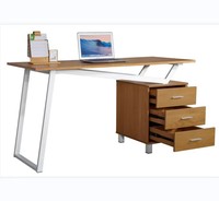 Table d'ordinateur de forme carrée exécutive de gestion supérieure poste de travail en bois de haute qualité bureau d'espace élégant
