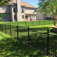 Venta al por mayor galvanizado 6ftx8ft tubo de metal anti-óxido de seguridad valla de acero para piscina paneles al aire libre cerca de hierro superior plana
