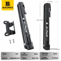 Pompe à vélo portable BAIMEI en alliage d'aluminium haute pression 120 PSI, gonfleur d'air léger et étanche pour vélos de montagne et de route