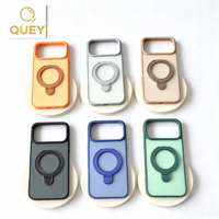 Étui de téléphone magnétique 2-en-1 Premium en TPU+PC, finition mate 6 tons, toucher doux, avec béquille et double couche antichoc