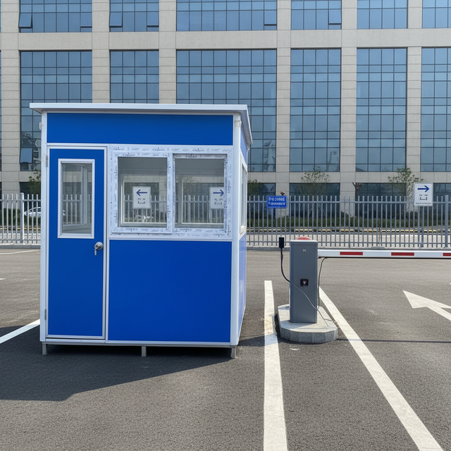 TOPPRE Prefab Sandwich Panel Portable Kiosk Safety Modular Guard Prefabricated Parking Public Security Kiosk Guard Booth Cabin