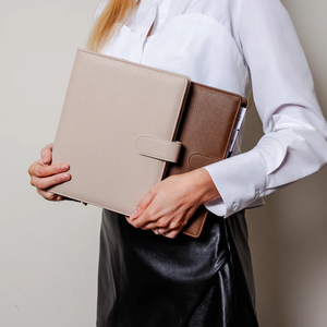 Custom High Quality 6 <b>Ring</b> <b>A5</b> Size Loose-Leaf Hardcover Promotional Planner <b>Binder</b> Cover PU Leather School Supplies Custom - Product Image 1