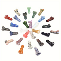 Dildo de Cristal de Cuarzo Rosa Natural al por Mayor, Varita de Piedras Curativas Talladas a Mano, Artesanía de Pene para Colgante o Regalo