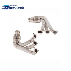 Collecteur d'échappement en acier inoxydable SS304, tubes droits de longueur égale, avec pare-chaleur pour Porsche 991.1 991.2 GT3 3.8L 4.0L - Product Image 5