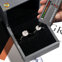 0.5ct 1ct 2ct 3ct Moissanite Diamant Bagues de Fiançailles 925 Argent 4 Prong Bague De Mariage Pass diamant testeur Solitaire femmes bague