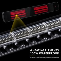 JHheatsup Nouveau Design Panneau Chauffant Métallique à Infrarouge IR avec Contrôle par Application Tuya, Chauffage d'Extérieur 2200W pour 110 pieds carrés avec Télécommande